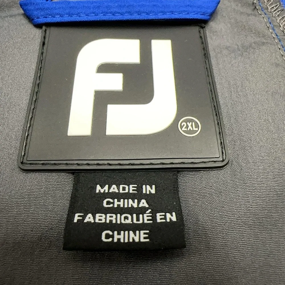 FootJoy Jacket Mens 2XL Blue Colorblock 1/4 Zip Golf Pebble Beach Windbreaker